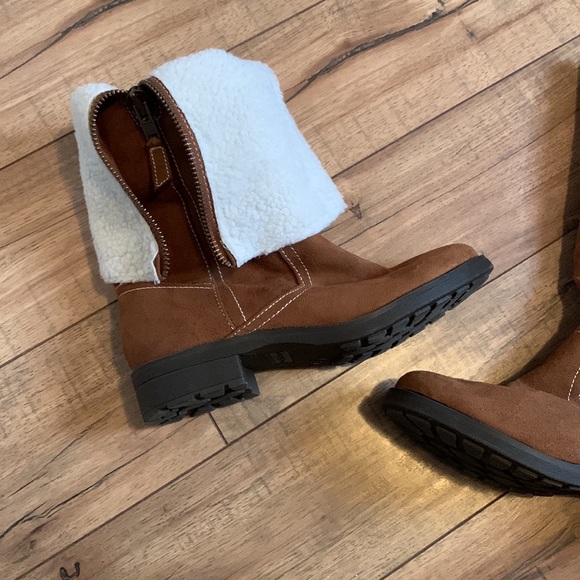 Brown vegan suede tall lined boots 9 - Picture 8 of 16